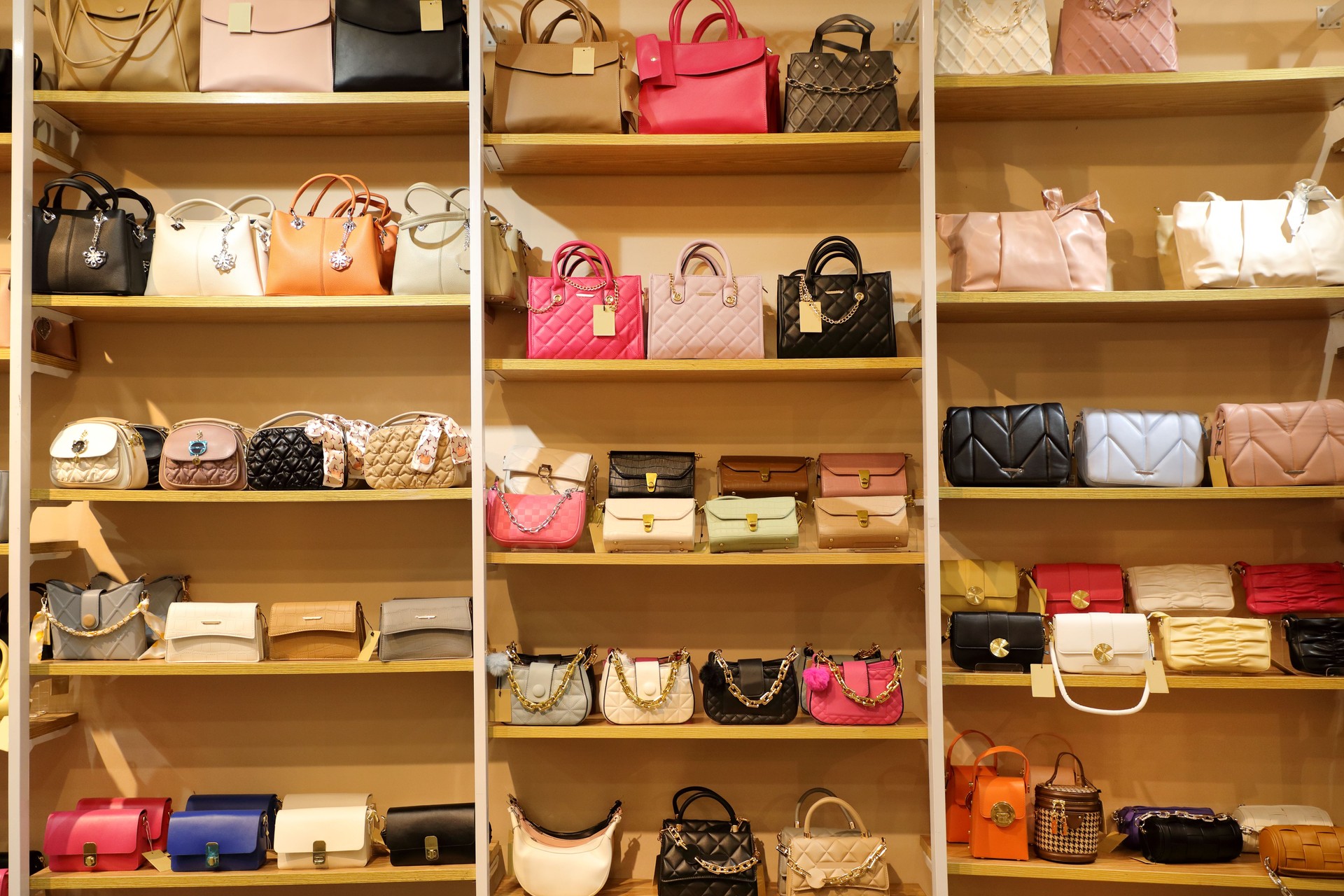 Colorful group of female hand bags